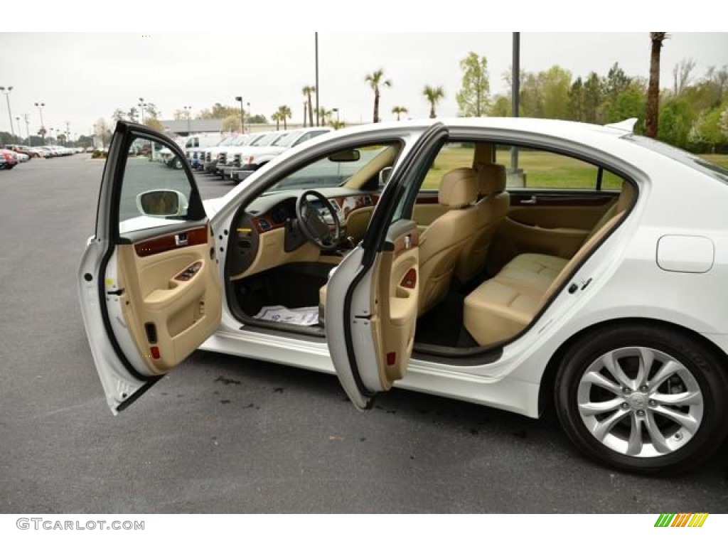 2012 Genesis 3.8 Sedan - White Satin Pearl / Cashmere photo #11