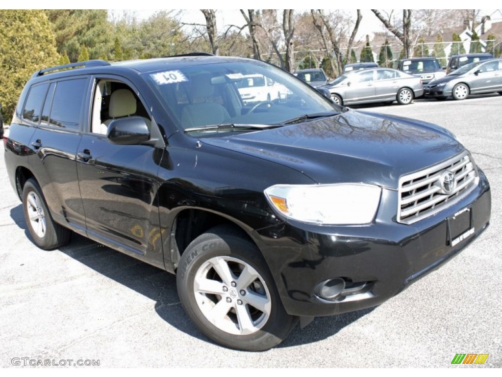 2010 Highlander V6 - Black / Sand Beige photo #3