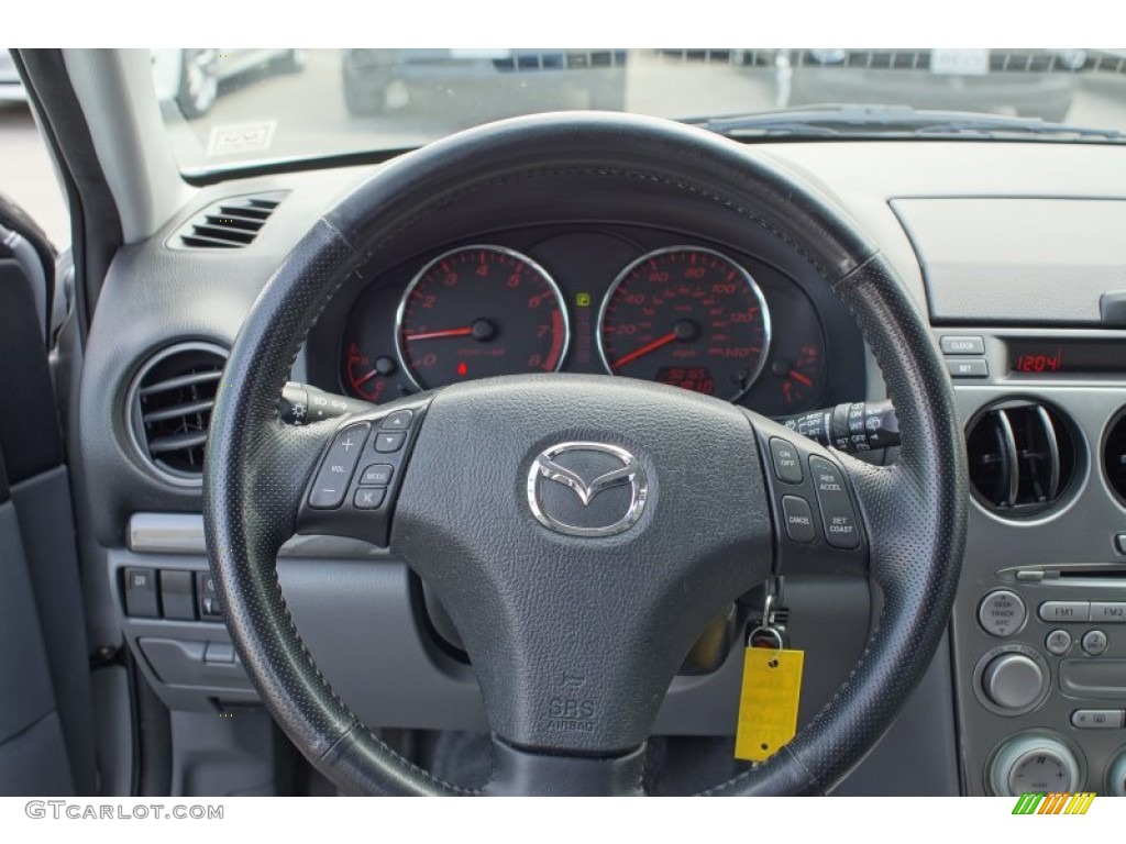 2004 Mazda MAZDA6 s Sport Wagon Gray Steering Wheel Photo #79460178