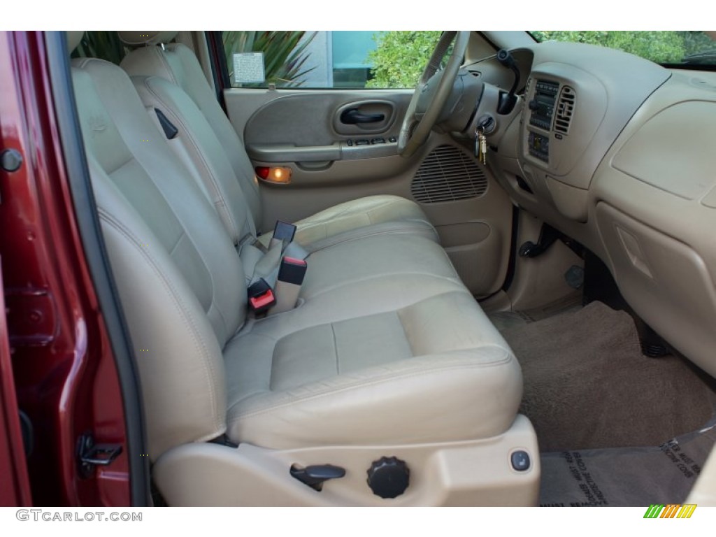 2003 F150 Lariat SuperCrew - Burgundy Red Metallic / Medium Parchment Beige photo #8