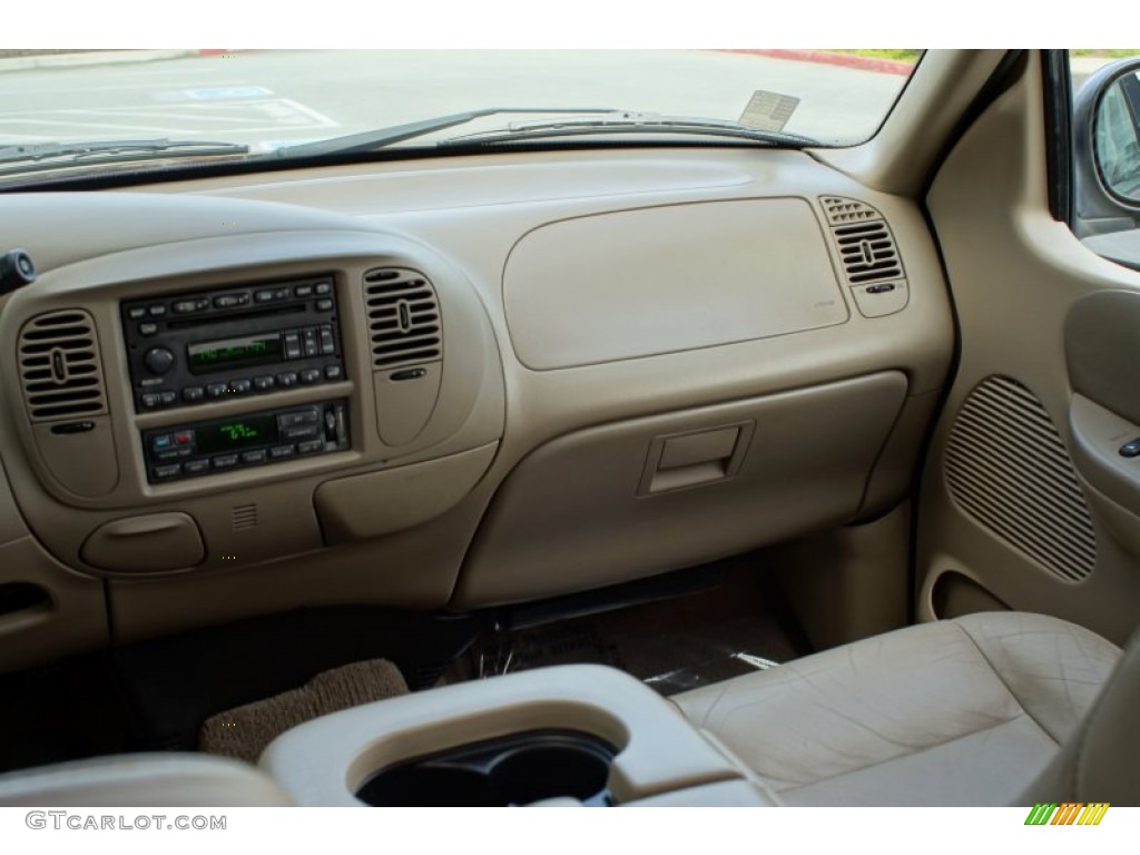 2003 F150 Lariat SuperCrew - Burgundy Red Metallic / Medium Parchment Beige photo #10