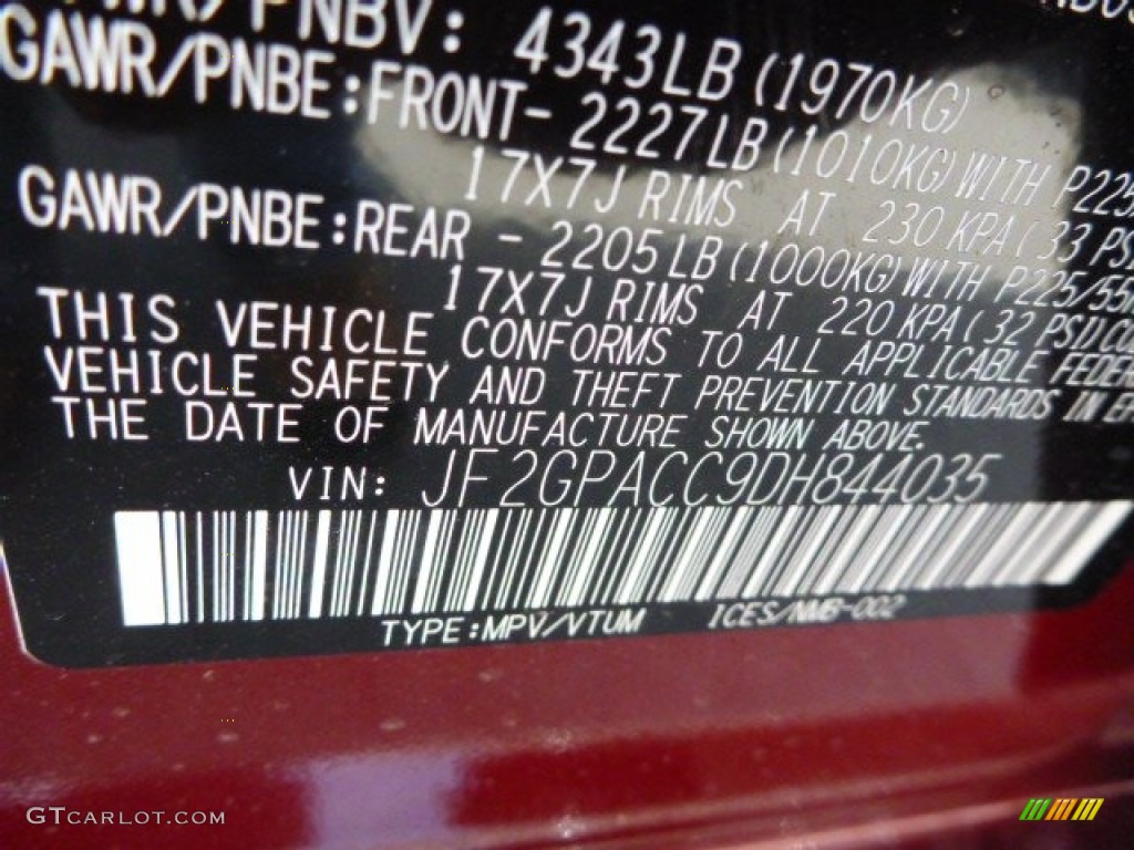 2013 XV Crosstrek 2.0 Premium - Venetian Red Pearl / Ivory photo #16