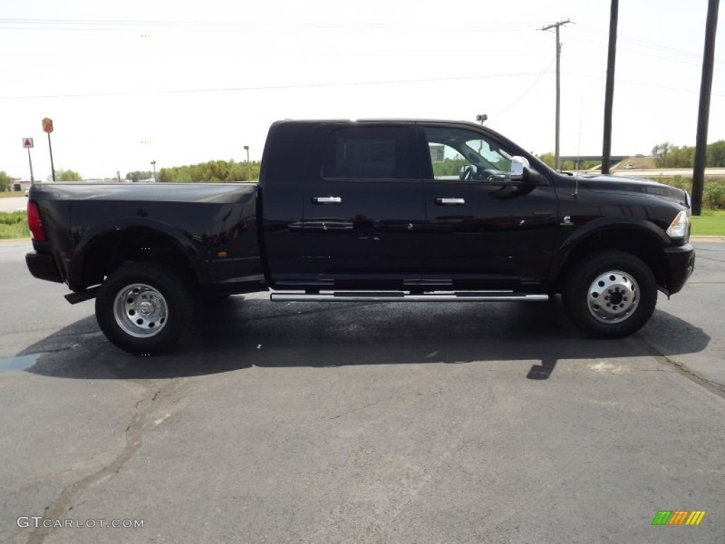 Black 2012 Dodge Ram 3500 HD Laramie Limited Mega Cab 4x4 Dually Exterior Photo #79462576