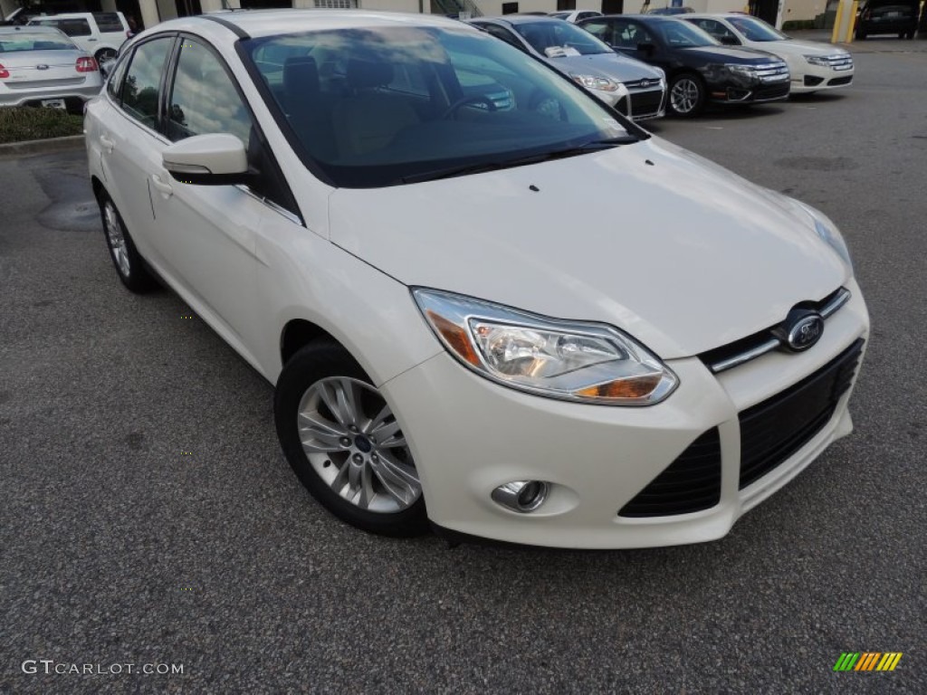 2012 Focus SEL Sedan - Oxford White / Stone photo #1