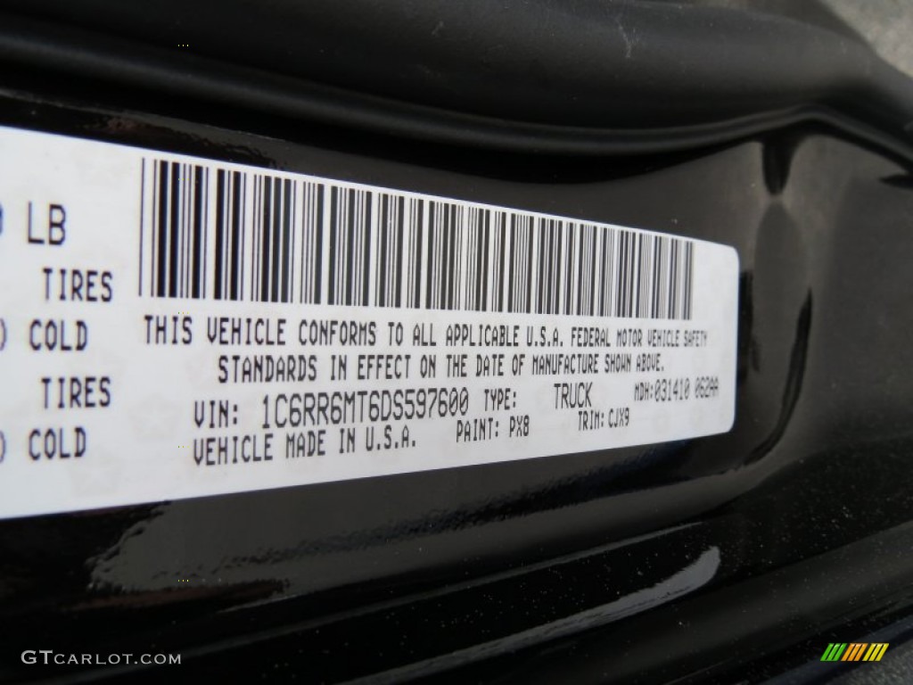 2013 Ram 1500 Sport Crew Cab Color Code Photos