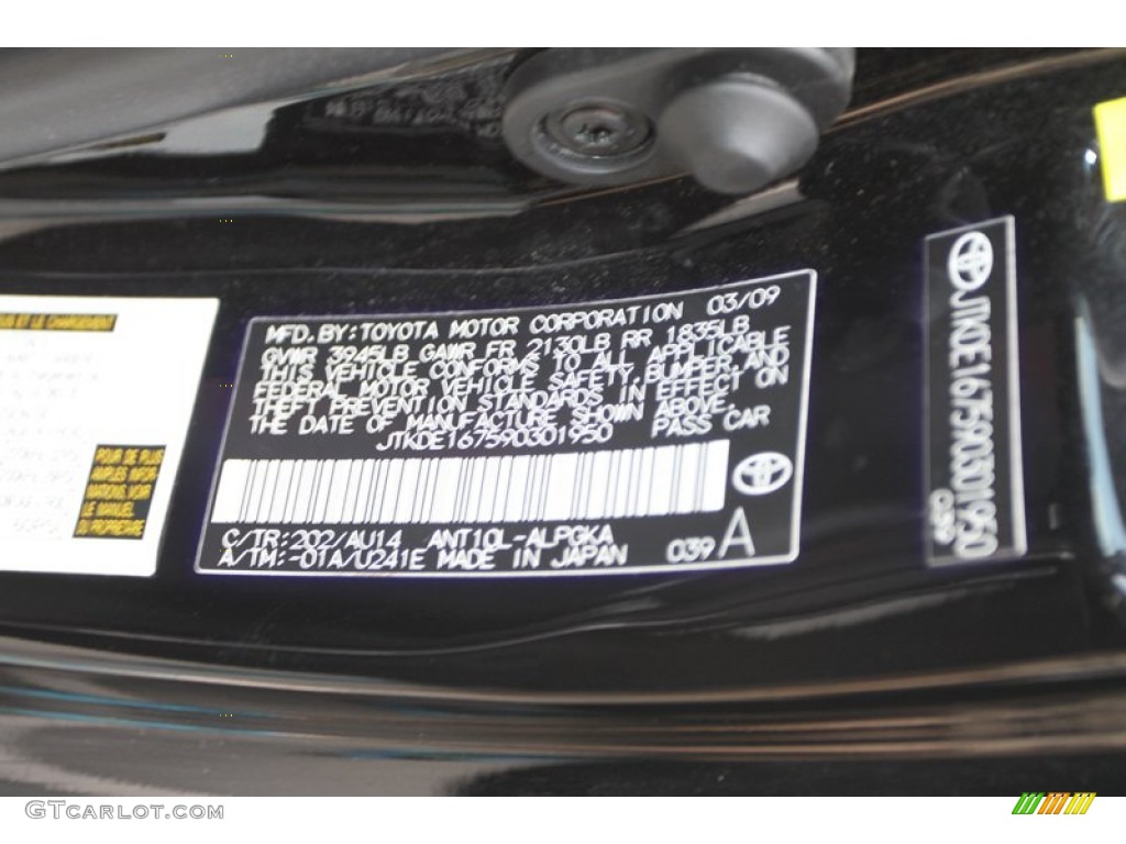 2009 tC Color Code 202 for Black Sand Pearl Photo #79465139