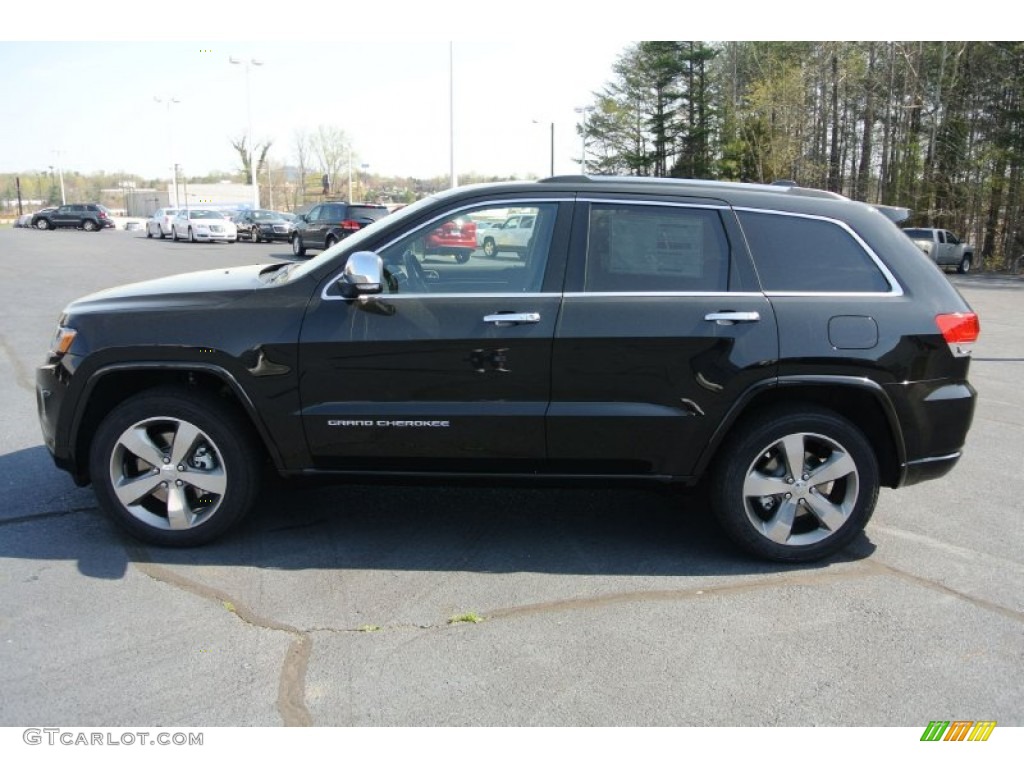Brilliant Black Crystal Pearl 2014 Jeep Grand Cherokee Overland 4x4 Exterior Photo #79466498
