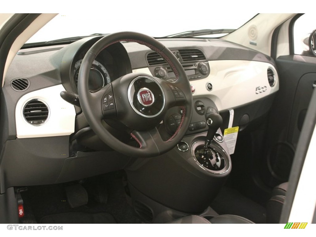 2012 Fiat 500 Pink Ribbon Limited Edition Pelle Nera/Nera (Black/Black) Dashboard Photo #79466528