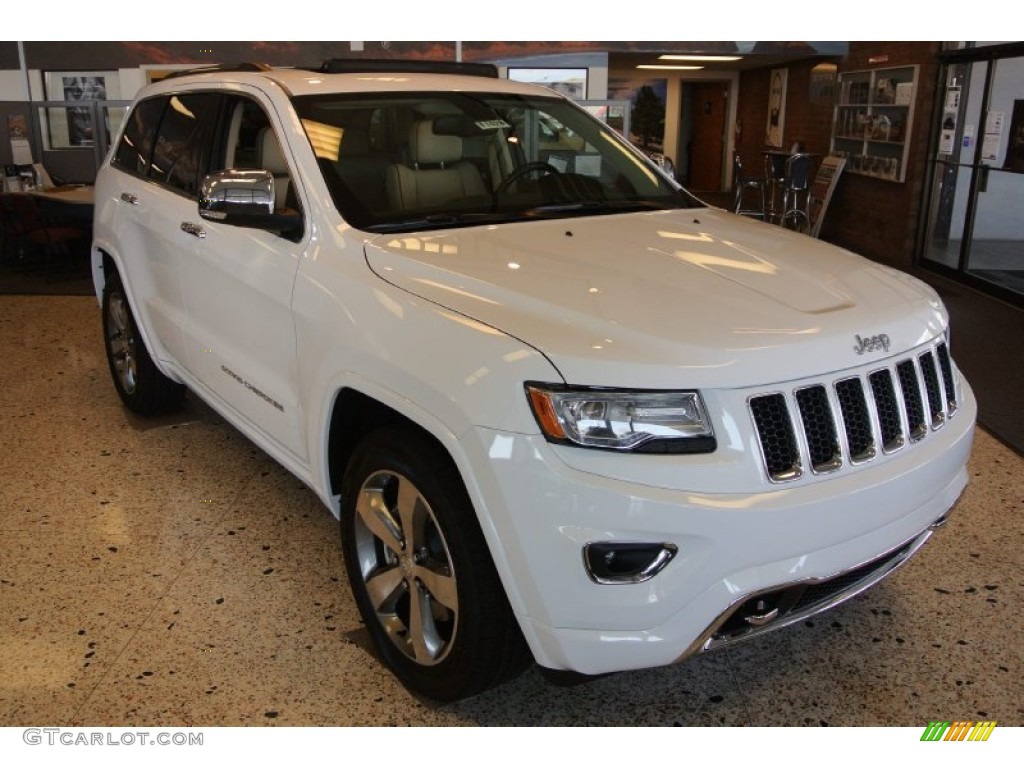 2014 Grand Cherokee Overland 4x4 - Bright White / Overland Nepal Jeep Brown Light Frost photo #1
