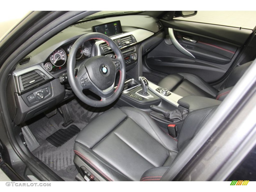 Black/Red Highlight Interior 2012 BMW 3 Series 335i Sedan Photo #79467224