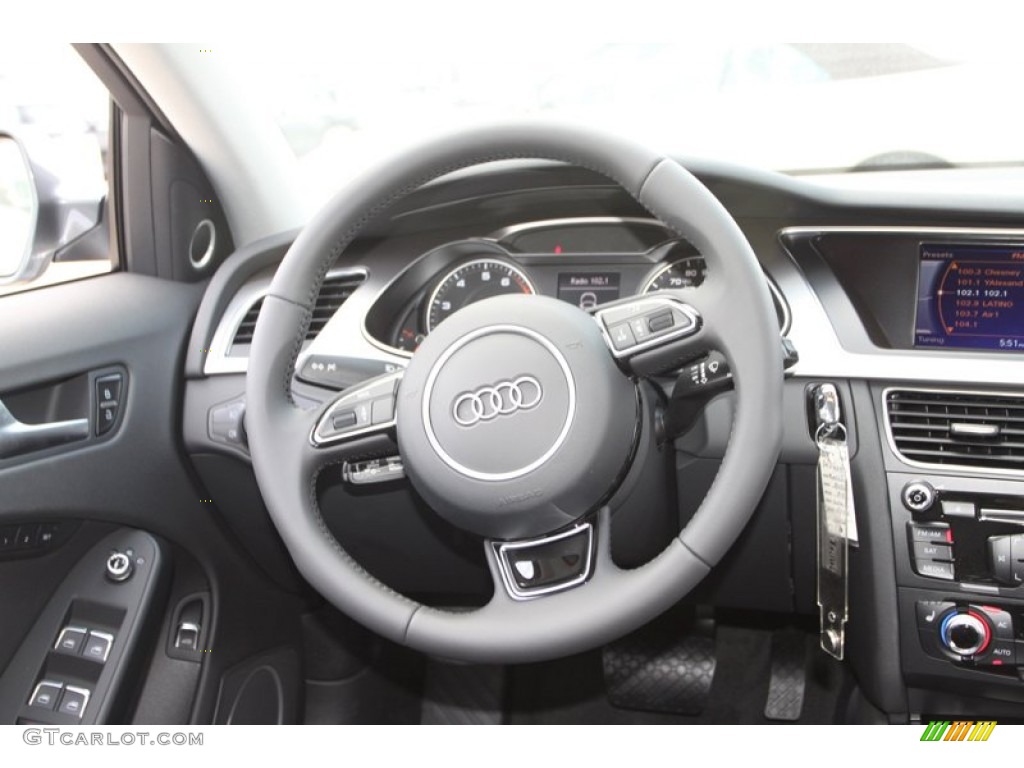 2013 Audi A4 2.0T Sedan Black Steering Wheel Photo #79467937