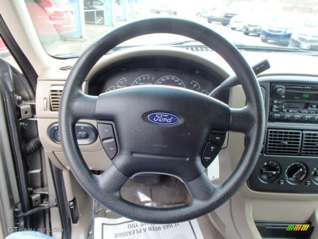 2002 Ford Explorer XLT 4x4 Medium Parchment Steering Wheel Photo #79470134