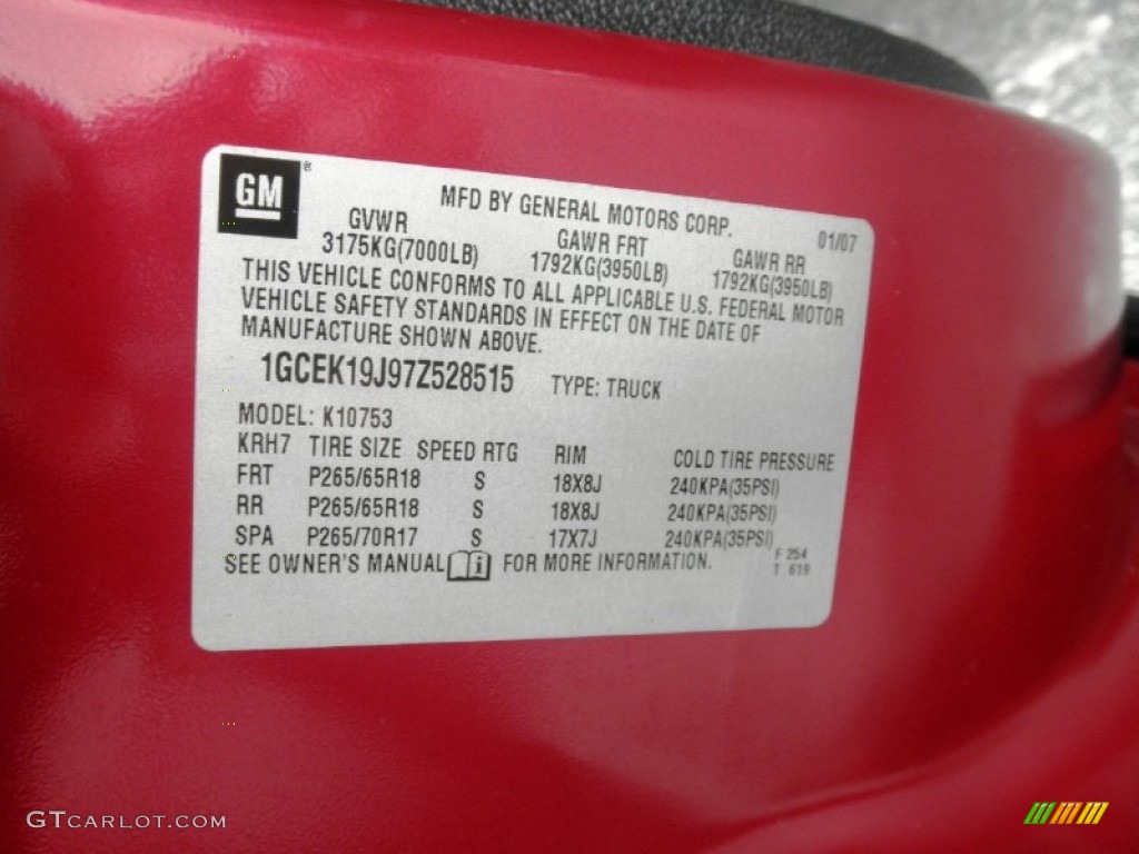 2007 Silverado 1500 LT Z71 Extended Cab 4x4 - Sport Red Metallic / Ebony Black photo #5