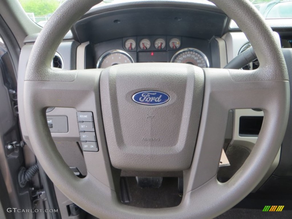 2009 Ford F150 XLT Regular Cab Stone/Medium Stone Steering Wheel Photo #79472937