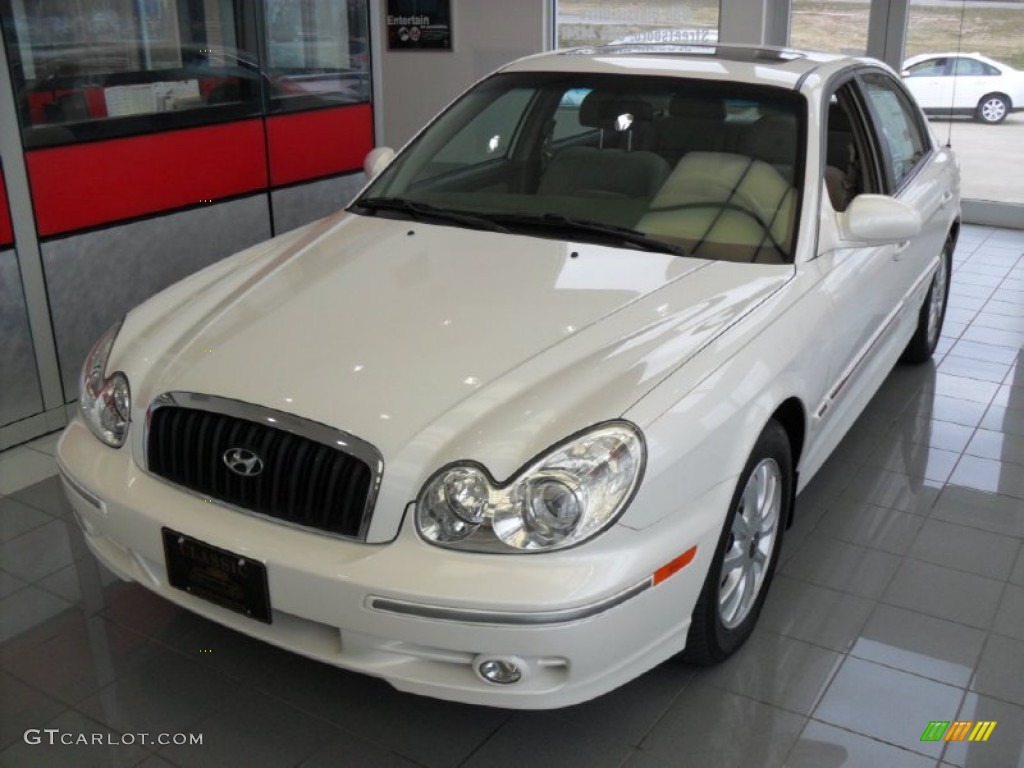 2003 Sonata GLS V6 - Noble White / Beige photo #1