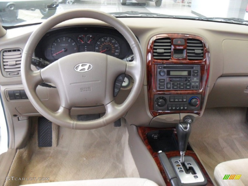 2003 Sonata GLS V6 - Noble White / Beige photo #20