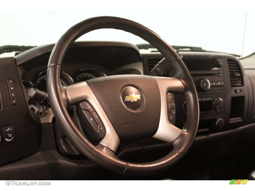 2009 Chevrolet Silverado 1500 Hybrid Crew Cab 4x4 Ebony Steering Wheel Photo #79477072
