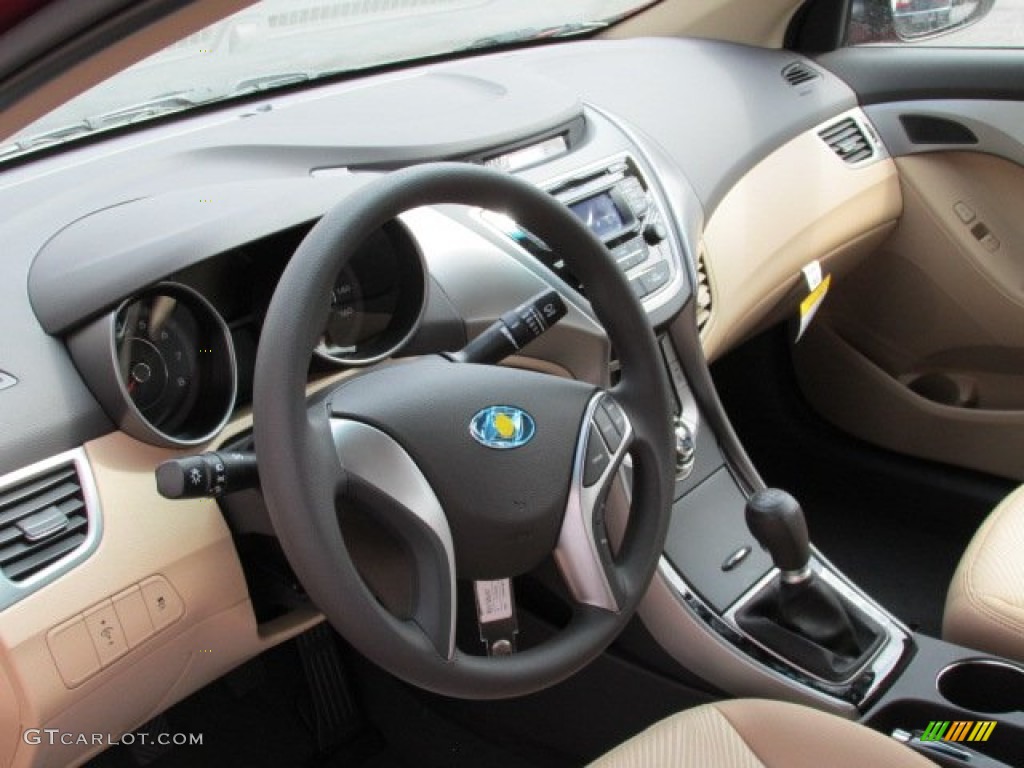 2013 Elantra GLS - Sparkling Ruby / Beige photo #5