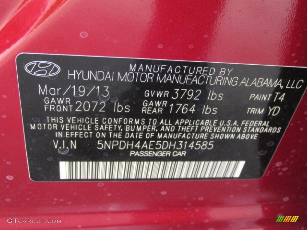 2013 Elantra GLS - Sparkling Ruby / Beige photo #10
