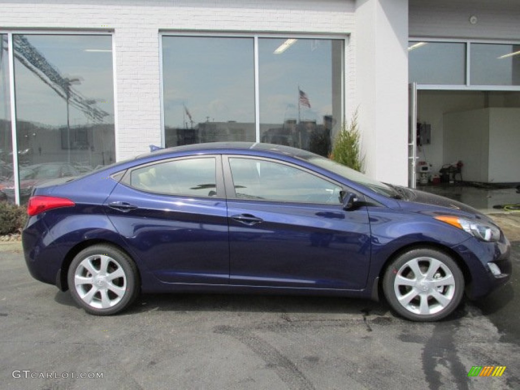 2013 Elantra Limited - Indigo Night / Beige photo #2