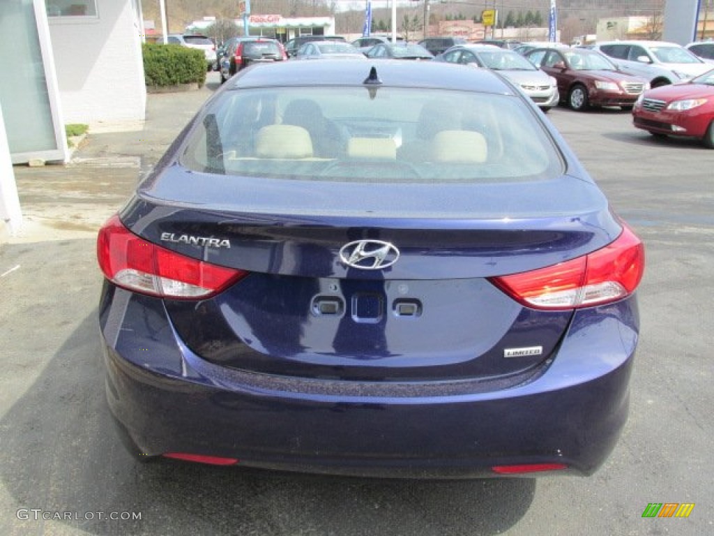 2013 Elantra Limited - Indigo Night / Beige photo #4