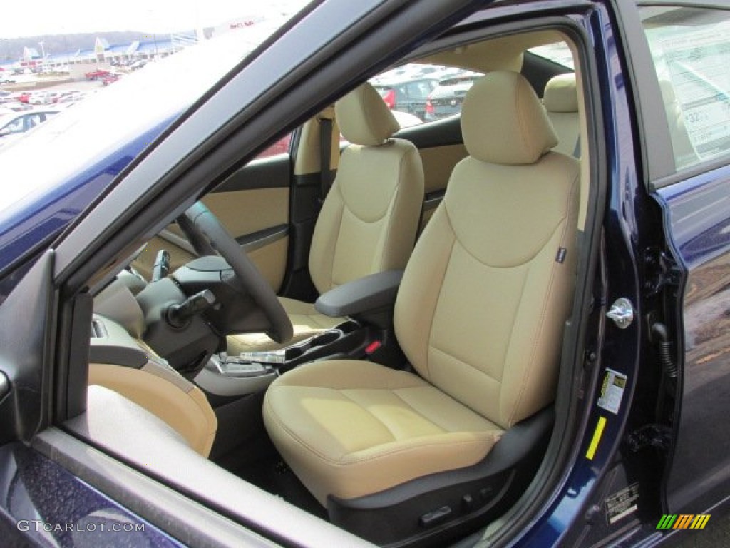 2013 Elantra Limited - Indigo Night / Beige photo #7