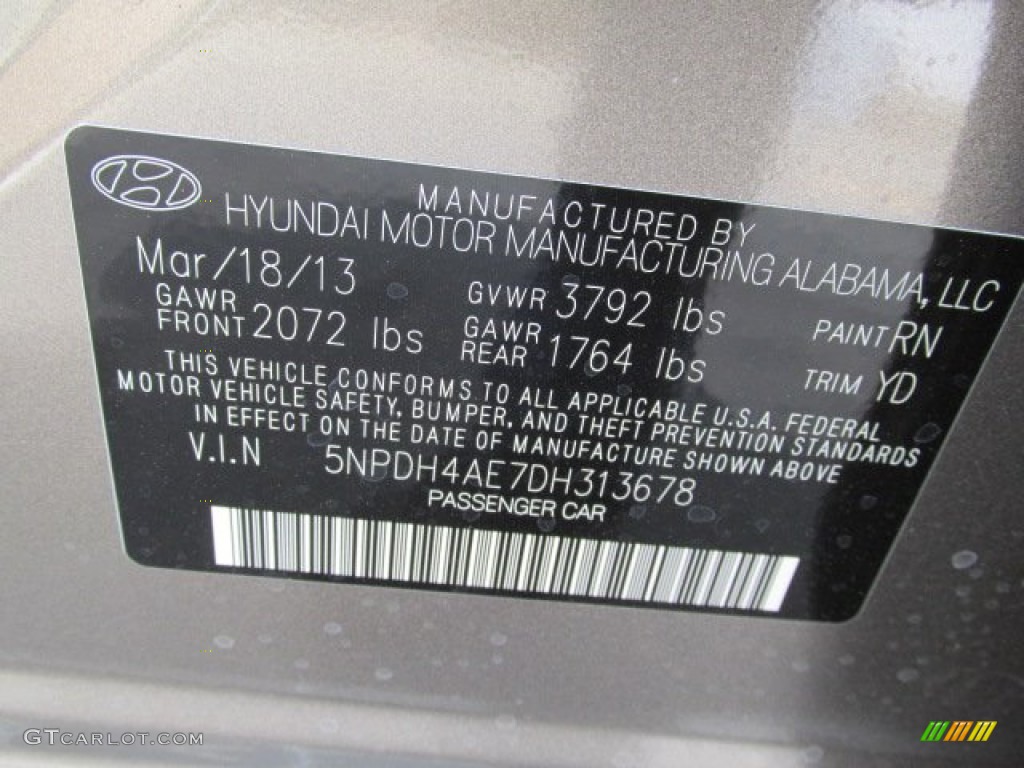 2013 Elantra GLS - Desert Bronze / Beige photo #10