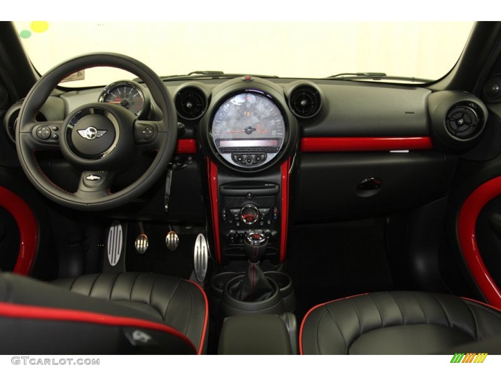 2013 Mini Cooper John Cooper Works Countryman All4 AWD Championship Lounge Leather/Red Piping Dashboard Photo #79481481