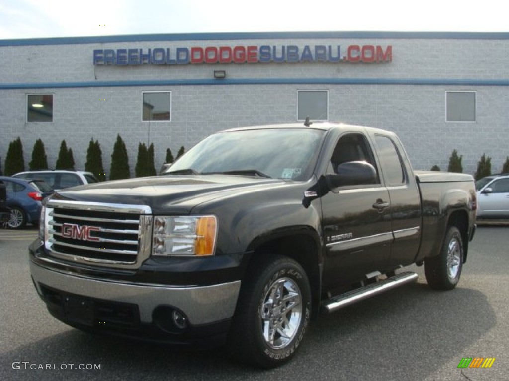 2008 Sierra 1500 SLE Extended Cab 4x4 - Onyx Black / Ebony photo #1