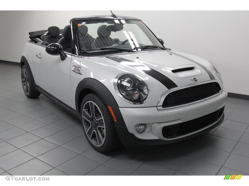 2013 Cooper S Convertible - White Silver Metallic / Carbon Black photo #1