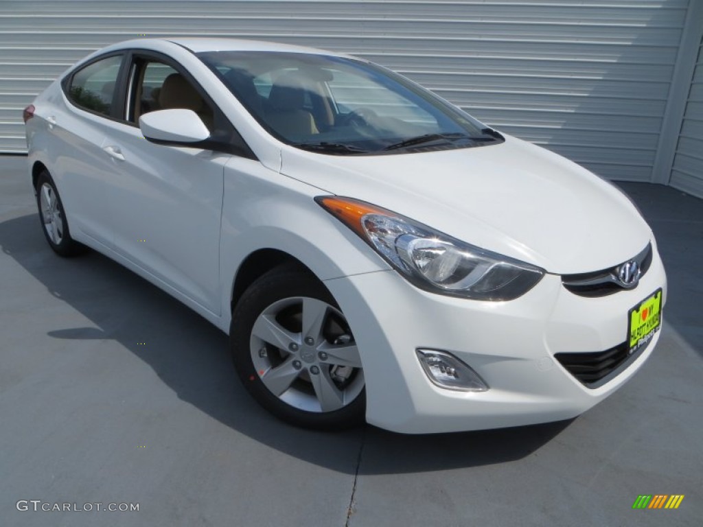 2013 Elantra GLS - Shimmering White / Beige photo #2