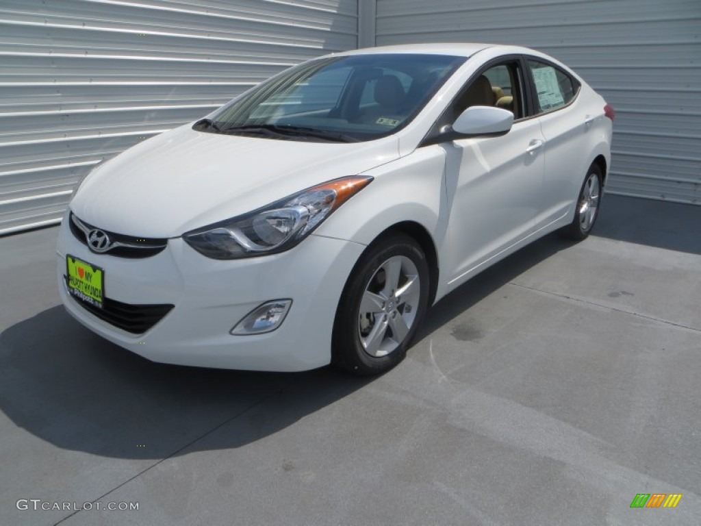 2013 Elantra GLS - Shimmering White / Beige photo #8