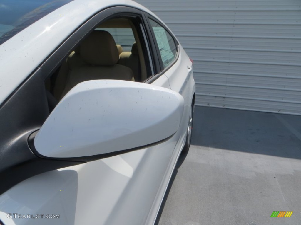 2013 Elantra GLS - Shimmering White / Beige photo #13