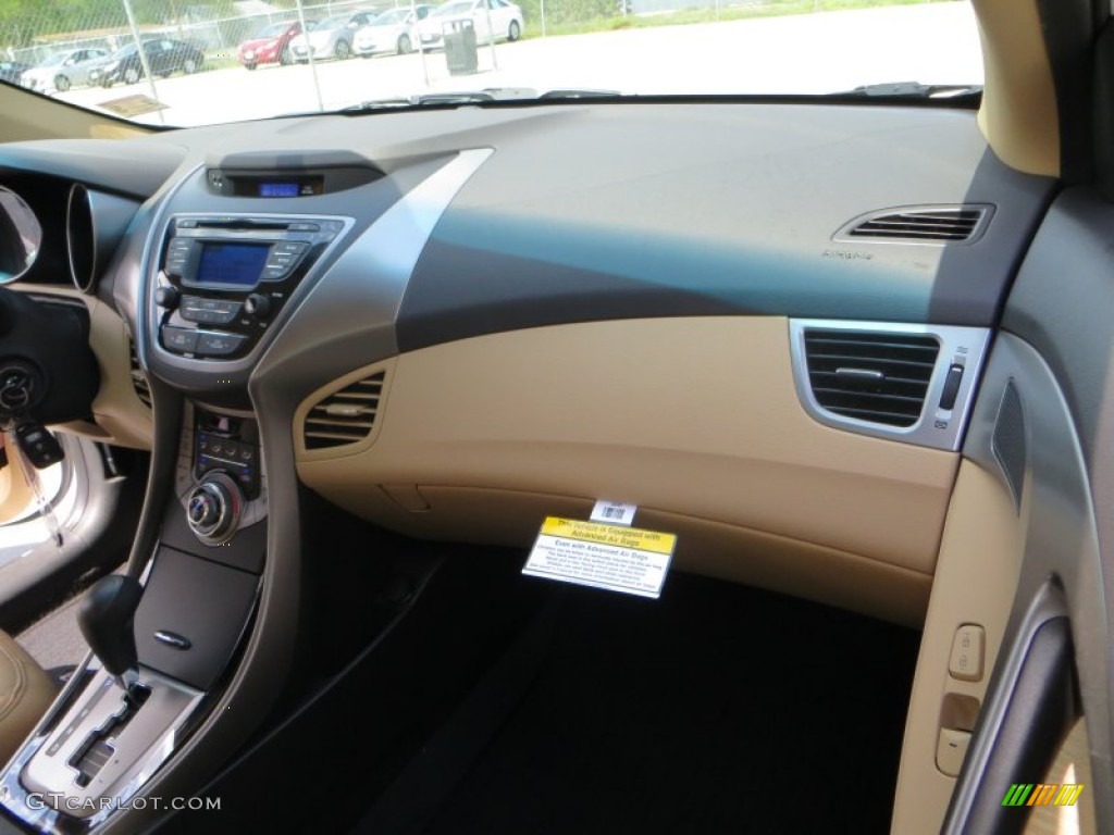 2013 Elantra GLS - Shimmering White / Beige photo #17