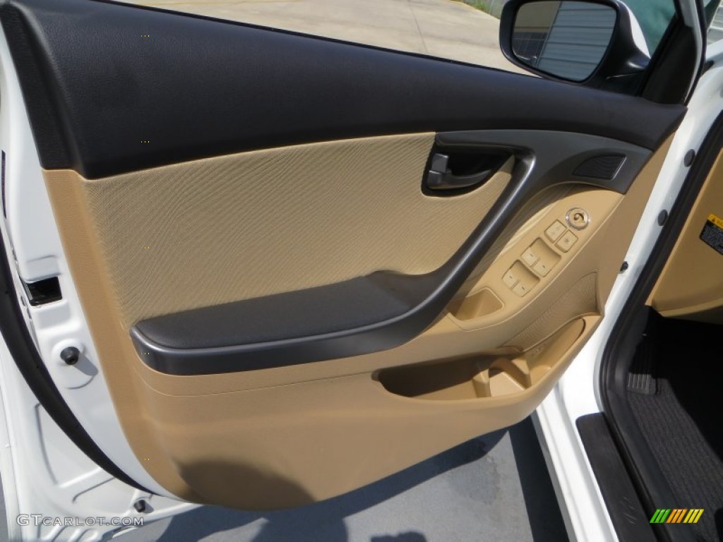 2013 Elantra GLS - Shimmering White / Beige photo #20