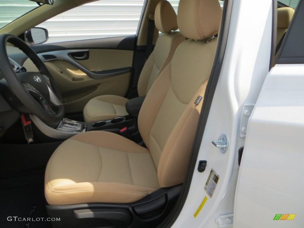 2013 Elantra GLS - Shimmering White / Beige photo #21