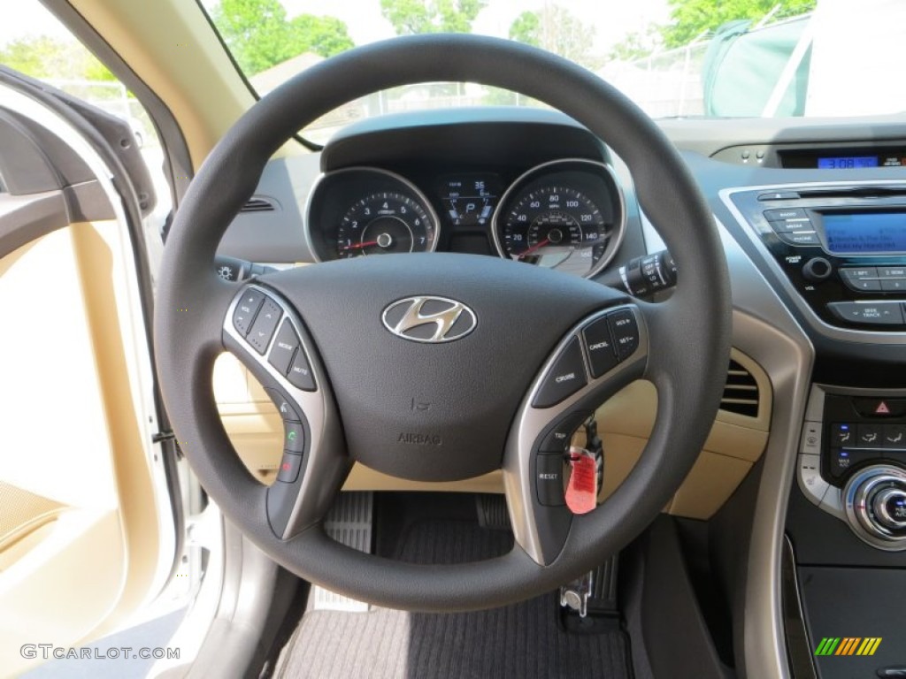 2013 Elantra GLS - Shimmering White / Beige photo #28