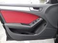 2011 Audi S4 Black/Red Interior Door Panel Photo