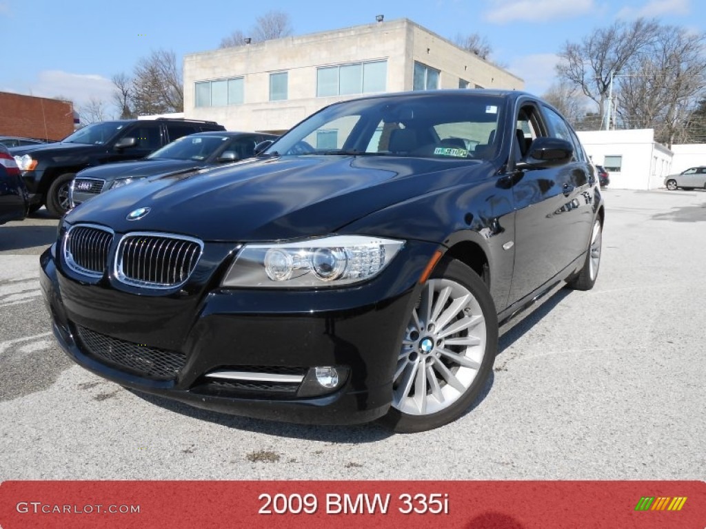 2009 3 Series 335i Sedan - Jet Black / Black photo #1