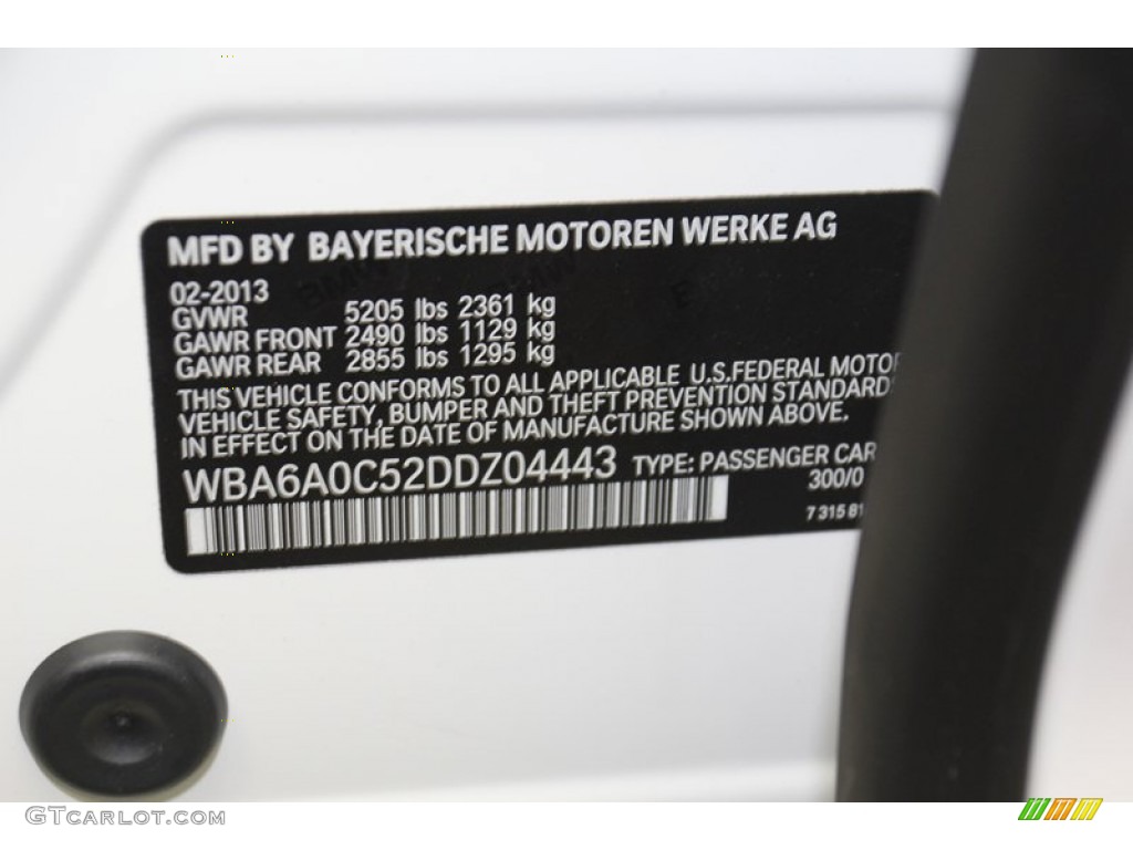 2013 6 Series 640i Gran Coupe - Alpine White / Black photo #9