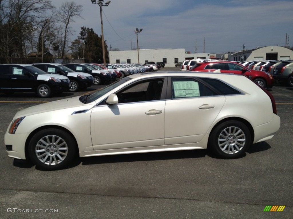 White Diamond Tricoat 2012 Cadillac CTS 4 3.0 AWD Sport Wagon Exterior Photo #79493683