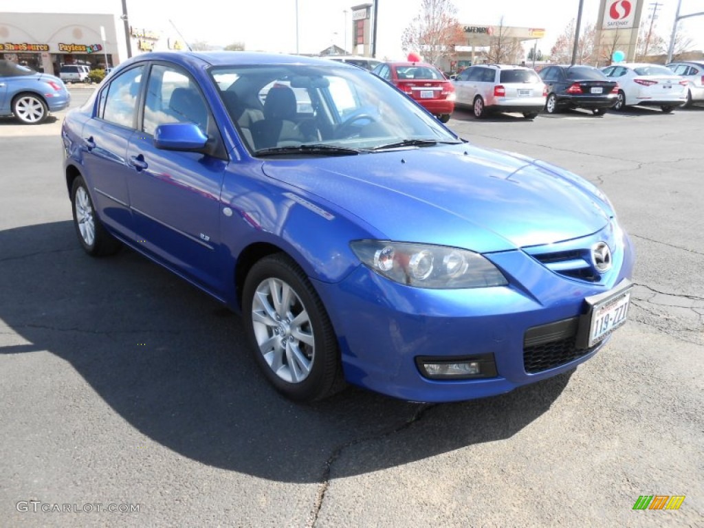 2007 MAZDA3 s Touring Hatchback - Aurora Blue Mica / Black photo #1