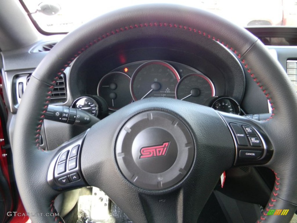 2011 Subaru Impreza WRX STi STI  Black/Alcantara Steering Wheel Photo #79498058