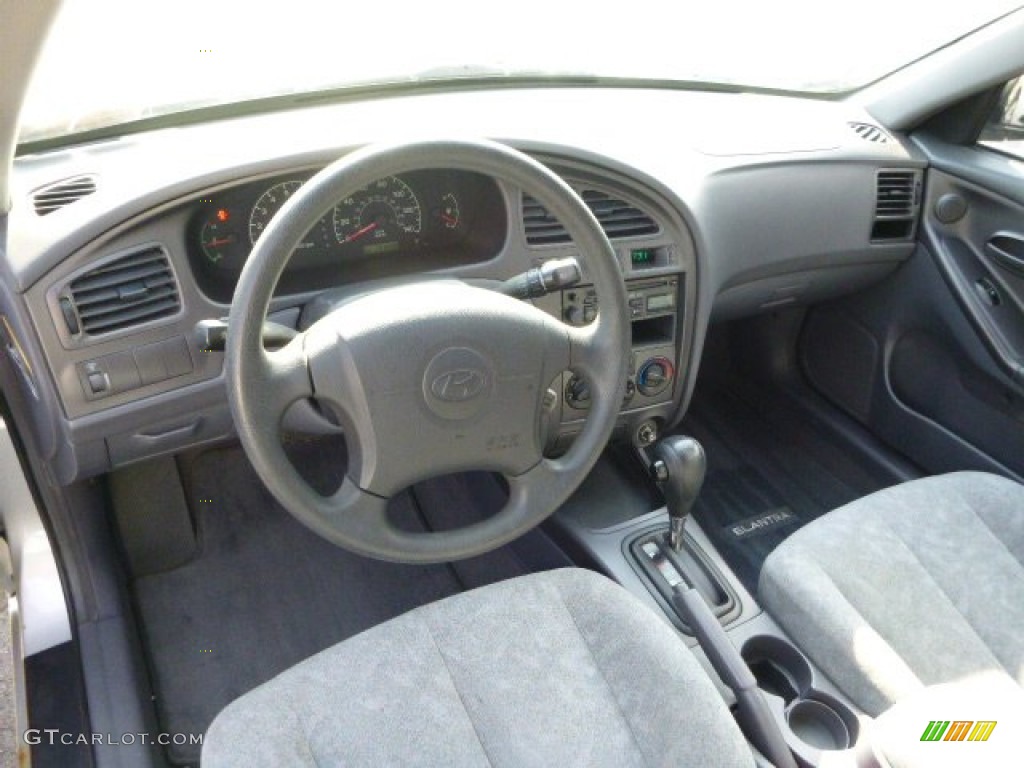 2002 Elantra GLS Sedan - Silver Pewter / Gray photo #9