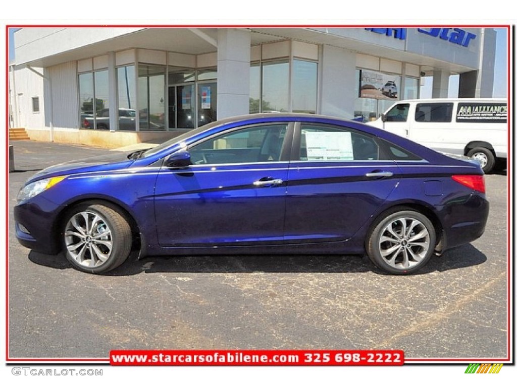 2013 Sonata SE 2.0T - Indigo Night Blue / Gray photo #2