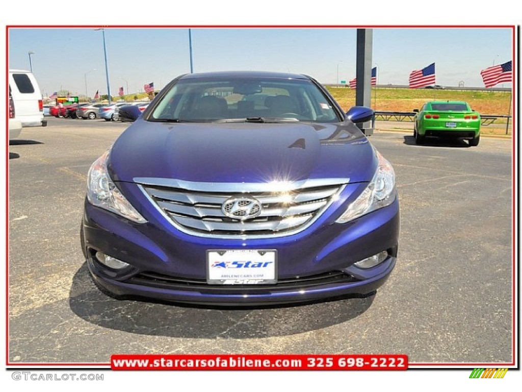 2013 Sonata SE 2.0T - Indigo Night Blue / Gray photo #11