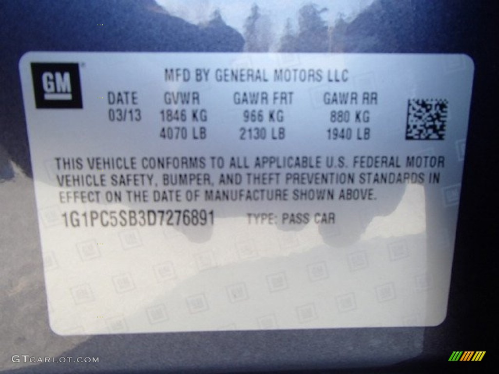 2013 Cruze LT - Atlantis Blue Metallic / Jet Black photo #20