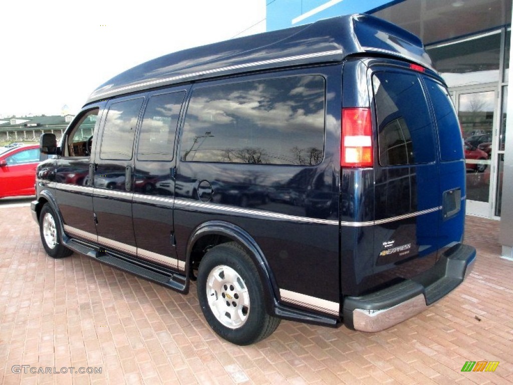 Dark Blue Metallic 2012 Chevrolet Express 1500 Passenger Conversion Van Exterior Photo #79502947