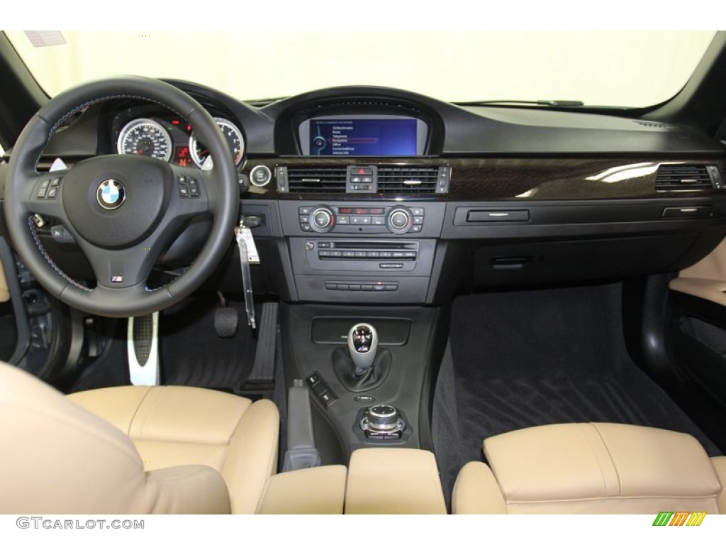 2011 BMW M3 Convertible Bamboo Beige Novillo Leather Dashboard Photo #79504785