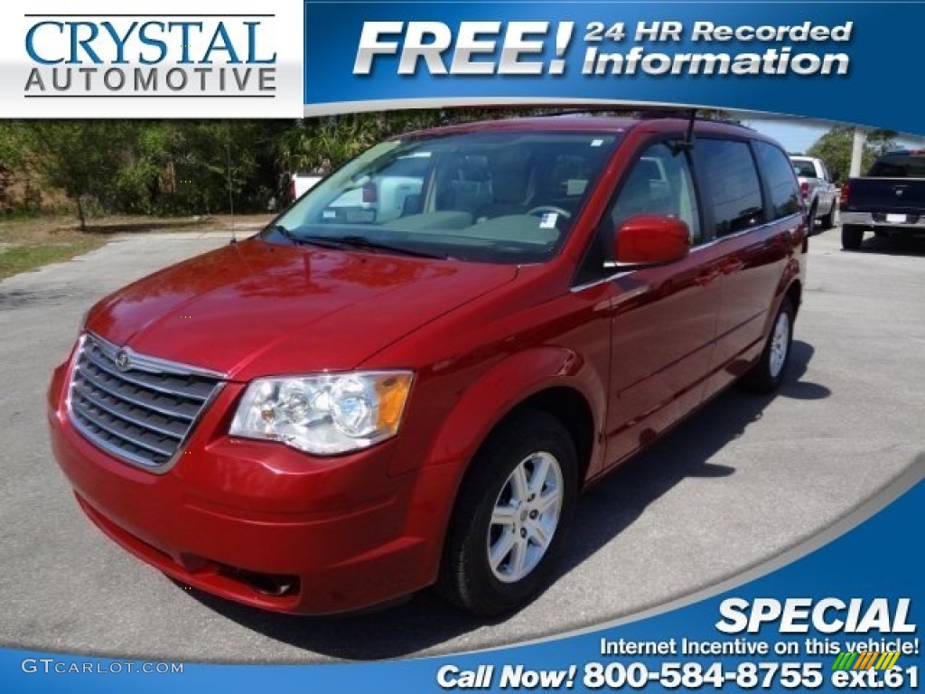 2010 Town & Country LX - Deep Cherry Red Crystal Pearl / Medium Pebble Beige/Cream photo #1